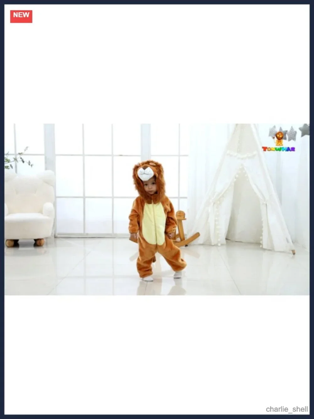 Toddler Lion Costume Fleece Romper Halloween Dress Up Outfit